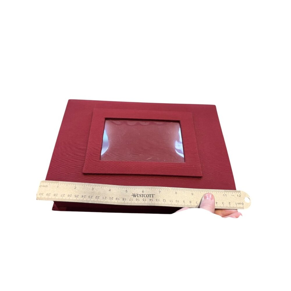Decorative Red Jewelry Box With Assorted Costume Jewelry & Display Window - Picture 3 of 16